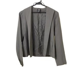 Eileen Fisher Gray Wool Crop Jacket Open Front Pp